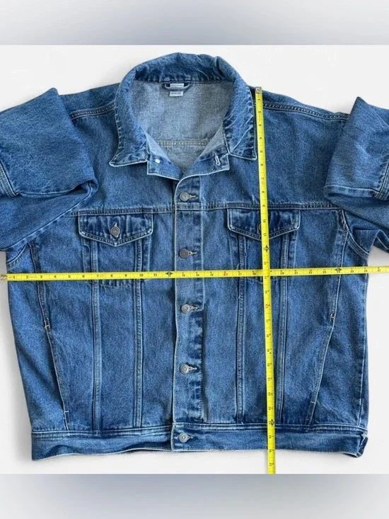 Vintage Marlboro Blue Denim Jean Trucker Jacket Grunge Rugged Workwear Men’s XXL - Picture 4 of 8